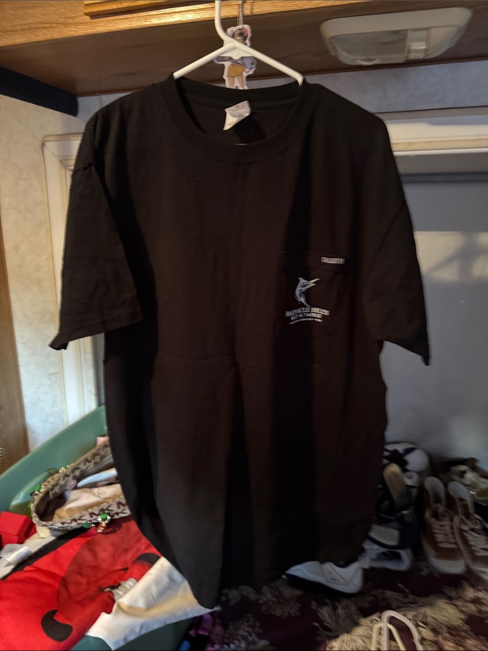 Classic Black Short-Sleeve Pocket T-Shirt - Unbranded